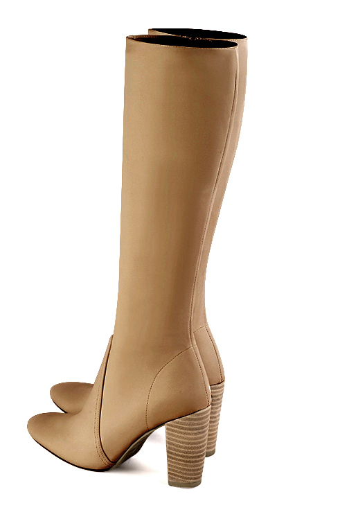 French elegance and refinement for these camel beige feminine knee-high boots, 
                available in many subtle leather and colour combinations. Record your foot and leg measurements.
We will adjust this pretty boot with zip to your measurements in height and width.
You can customise your boots with your own materials, colours and heels on the 'My Favourites' page.
To style your boots, accessories are available from the boots page. 
                Made to measure. Especially suited to thin or thick calves.
                Matching clutches for parties, ceremonies and weddings.   
                You can customize these knee-high boots to perfectly match your tastes or needs, and have a unique model.  
                Choice of leathers, colours, knots and heels. 
                Wide range of materials and shades carefully chosen.  
                Rich collection of flat, low, mid and high heels.  
                Small and large shoe sizes - Florence KOOIJMAN